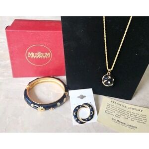 The Museum Company Celestial‎ Enamel Bracelet Necklace Bracelet Earring Set Sun